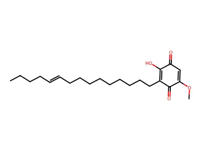 2,5-Cyclohexadiene-1,4-dione, 2-hydroxy-5-methoxy-3-(10-pentadecenyl)-, (Z)- structure