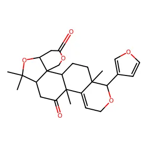 4H,6H,8H-Pyrano(4',3':3,3a)isobenzofuro(5,4-f)(2)benzopyran-4,13(1H)-dione, 9-(3-furanyl)-2a,3,6b,7,8a,9,11,12b,14,14a-decahydro-1,1,8a,12b-tetramethyl-, (2aS,6aR,6bR,8aS,9R,12bR,14aR)- structure