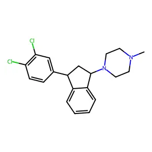 (3-(3,4-Dichlorophenyl)indan-1-yl)-4-methylpiperazine structure
