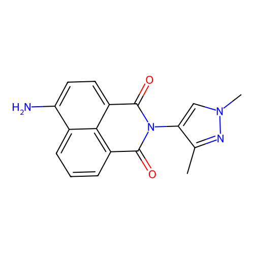 6-Amino-2-(1,3-dimethylpyrazol-4-yl)benzo[de]isoquinoline-1,3-dione structure