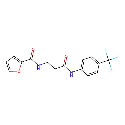 N-[3-oxo-3-[4-(trifluoromethyl)anilino]propyl]furan-2-carboxamide structure