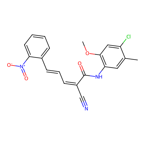 (2Z,4E)-N-(4-Chloro-2-methoxy-5-methylphenyl)-2-cyano-5-(2-nitrophenyl)penta-2,4-dienamide structure