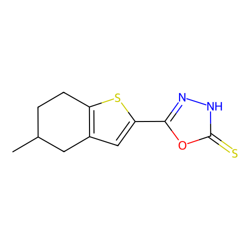 5-(5-Methyl-4,5,6,7-tetrahydro-1-benzothiophen-2-yl)-1,3,4-oxadiazole-2-thiol structure