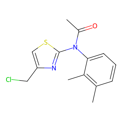 N-[4-(chloromethyl)-1,3-thiazol-2-yl]-N-(2,3-dimethylphenyl)acetamide structure