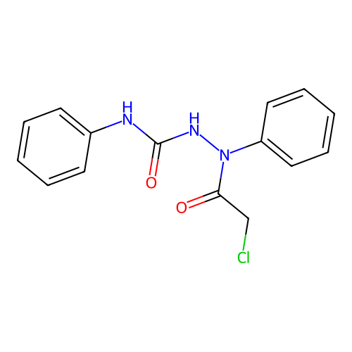 2-chloro-N-phenyl-N-((phenylcarbamoyl)amino)acetamide structure