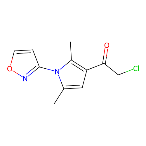 2-chloro-1-[2,5-dimethyl-1-(1,2-oxazol-3-yl)-1H-pyrrol-3-yl]ethan-1-one structure