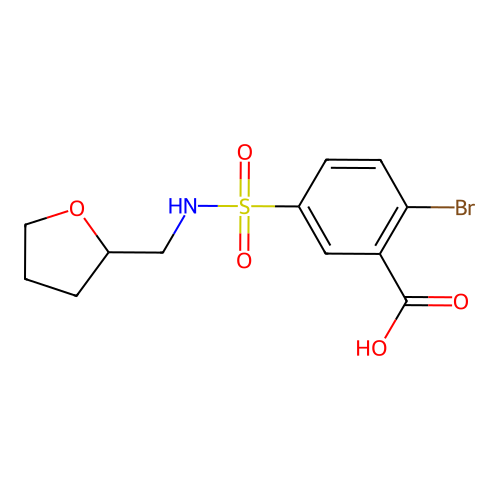 2-Bromo-5-[(oxolan-2-ylmethyl)sulfamoyl]benzoic acid structure