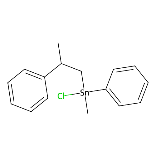 Chloro-methyl-phenyl-(2-phenylpropyl)stannane structure