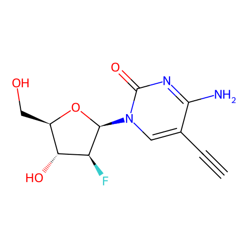 1-(2-Deoxy-2-fluoro-beta-D-arabinofuranosyl)-5-(2-(trimethylsilyl)ethynyl)uracil structure