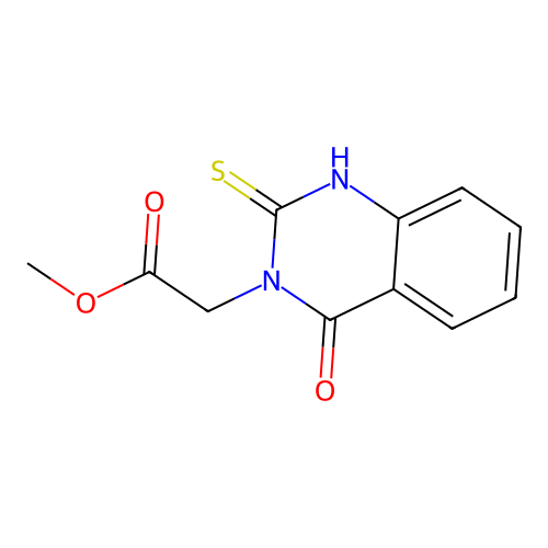 Methyl 2-(4-oxo-2-sulfanyl-3,4-dihydroquinazolin-3-yl)acetate structure
