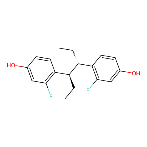 Phenol, 4,4'-(1,2-diethylethylene)bis(3-fluoro- structure