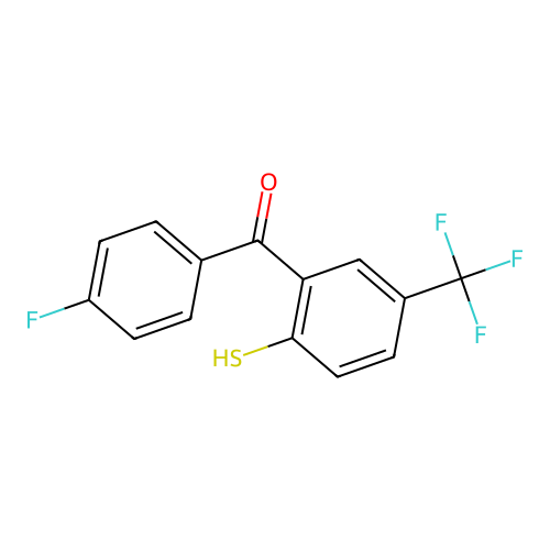 4'-Fluoro-2-mercapto-5-(trifluoromethyl)benzophenone structure