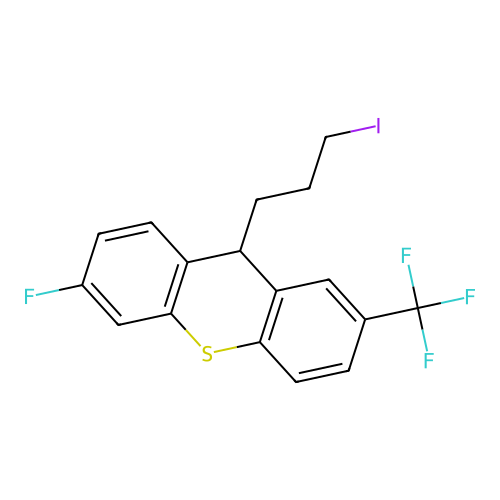 6-Fluoro-2-trifluoromethyl-9-(3-iodopropyl)-9H-thioxanthene structure