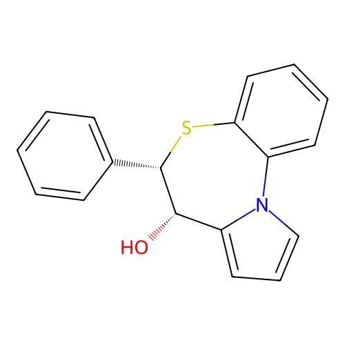(6S,7S)-6-phenyl-6,7-dihydropyrrolo[2,1-d][1,5]benzothiazepin-7-ol structure