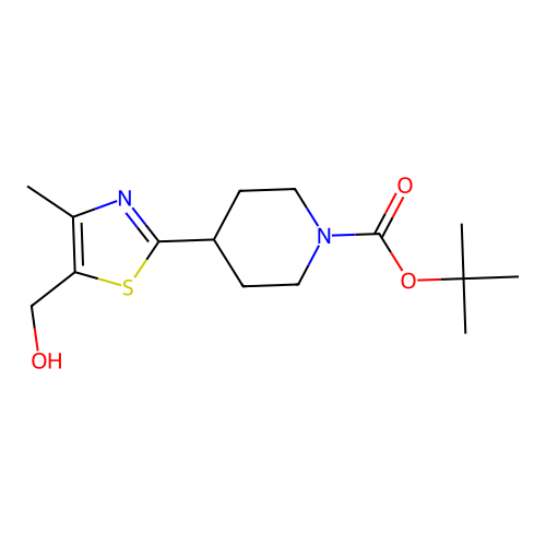 tert-Butyl 4-[5-(hydroxymethyl)-4-methyl-1,3-thiazol-2-yl]tetrahydro-1(2H)-pyridinecarboxylate structure