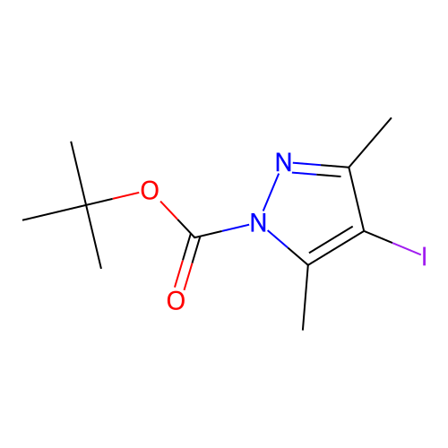 tert-butyl 4-iodo-3,5-dimethyl-1H-pyrazole-1-carboxylate structure