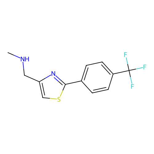 N-methyl-1-[2-[4-(trifluoromethyl)phenyl]-1,3-thiazol-4-yl]methanamine structure
