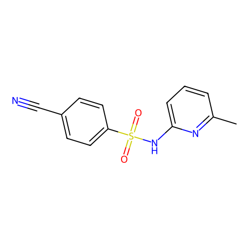 4-cyano-N-(6-methylpyridin-2-yl)benzenesulfonamide structure
