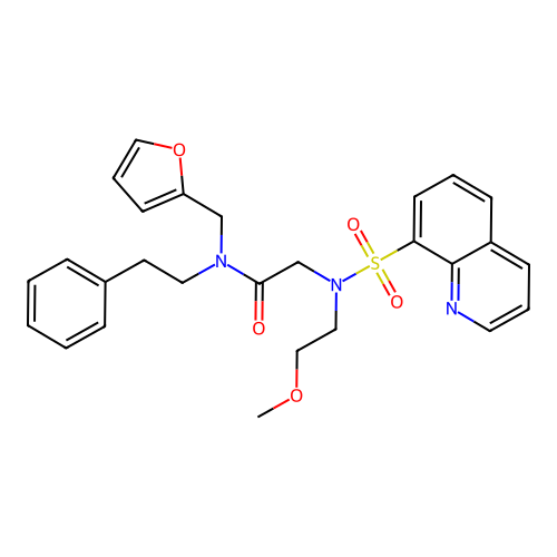 N-(2-Furanylmethyl)-2-[(2-methoxyethyl)(8-quinolinylsulfonyl)amino]-N-(2-phenylethyl)acetamide structure