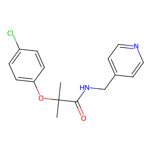 2-(4-chlorophenoxy)-2-methyl-N-(pyridin-4-ylmethyl)propanamide structure