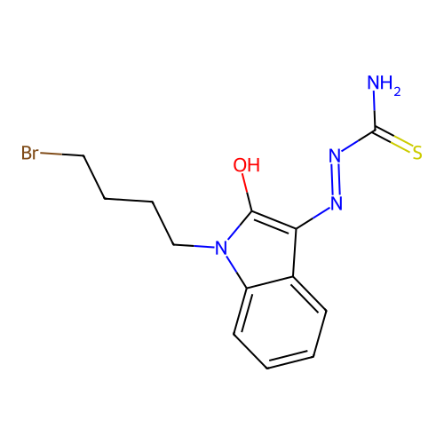 [[1-(4-bromobutyl)-2-oxoindol-3-ylidene]amino]thiourea structure