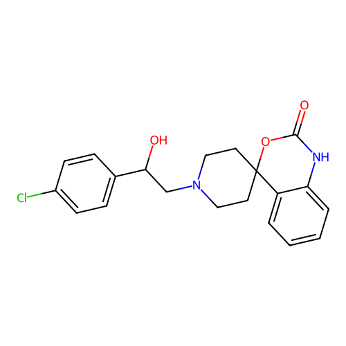 1'-(2-(4-Chlorophenyl)-2-hydroxyethyl)spiro(4H-3,1-benzoxazine-4,4'-piperidin)-2(1H)-one structure