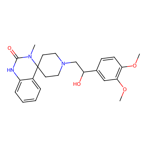 Spiro(piperidine-4,4'(1'H)-quinazolin)-2'(3'H)-one, 1-(2-(3,4-dimethoxyphenyl)-2-hydroxyethyl)-3'-methyl- structure