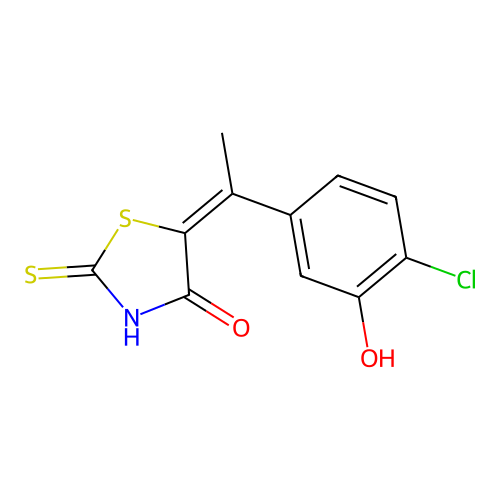 5-[1-(4-Chloro-3-hydroxyphenyl)ethylidene]-2-sulfanylidene-1,3-thiazolidin-4-one structure