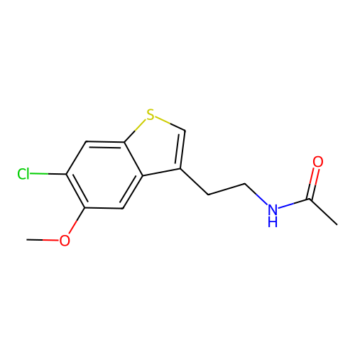 N-[2-(6-chloro-5-methoxy-1-benzothiophen-3-yl)ethyl]acetamide structure