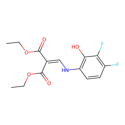 diethyl N-(3,4-difluoro-2-hydroxyphenyl)aminomethylenemalonate structure