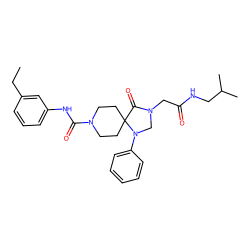 8-[[(3-Ethylphenyl)amino]carbonyl]-N-(2-methylpropyl)-4-oxo-1-phenyl-1,3,8-triazaspiro[4.5]decane-3-acetamide structure