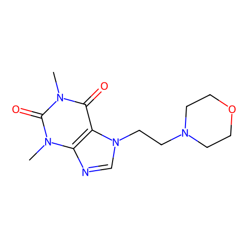 1,3-Dimethyl-7-(2-morpholin-4-ylethyl)purine-2,6-dione structure