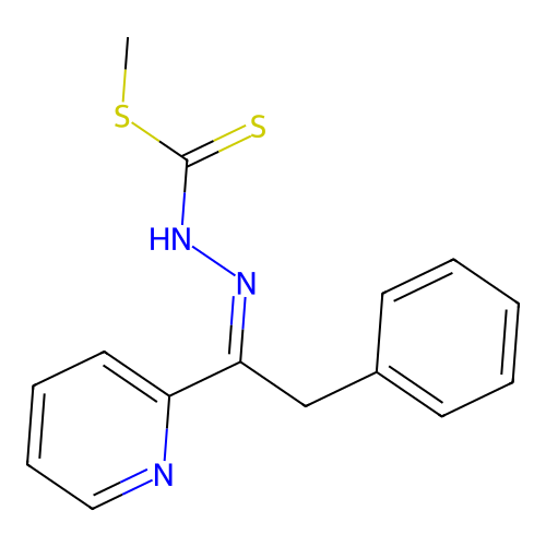 methyl N-[(2-phenyl-1-pyridin-2-ylethylidene)amino]carbamodithioate structure