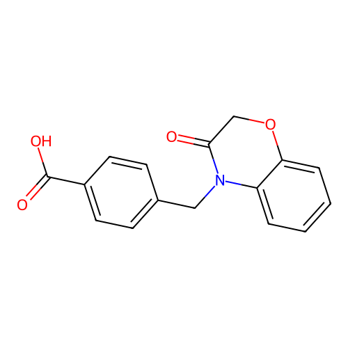 4-[(3-oxo-2,3-dihydro-4H-1,4-benzoxazin-4-yl)methyl]benzoic acid structure