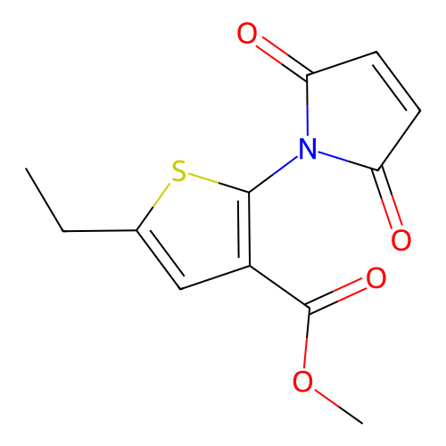 methyl 2-(2,5-dioxo-2,5-dihydro-1H-pyrrol-1-yl)-5-ethylthiophene-3-carboxylate structure