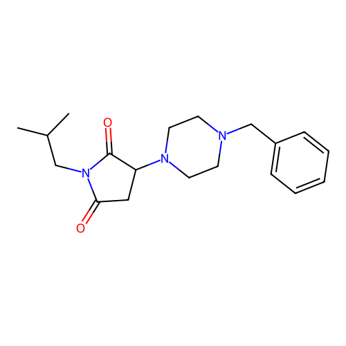3-(4-Benzylpiperazin-1-yl)-1-(2-methylpropyl)pyrrolidine-2,5-dione structure