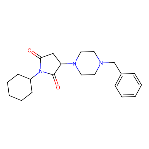 3-(4-Benzylpiperazin-1-yl)-1-cyclohexylpyrrolidine-2,5-dione structure