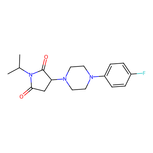 3-(4-(4-Fluorophenyl)piperazin-1-yl)-1-isopropylpyrrolidine-2,5-dione structure