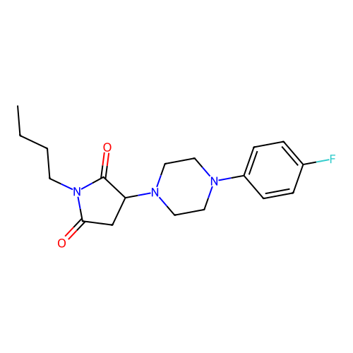 1-Butyl-3-[4-(4-fluorophenyl)piperazin-1-yl]pyrrolidine-2,5-dione structure