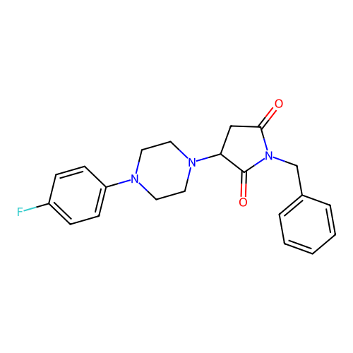 1-Benzyl-3-[4-(4-fluorophenyl)piperazin-1-yl]pyrrolidine-2,5-dione structure