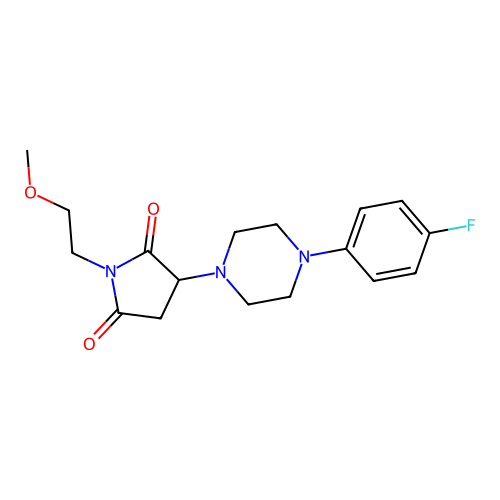 3-[4-(4-Fluorophenyl)piperazin-1-yl]-1-(2-methoxyethyl)pyrrolidine-2,5-dione structure