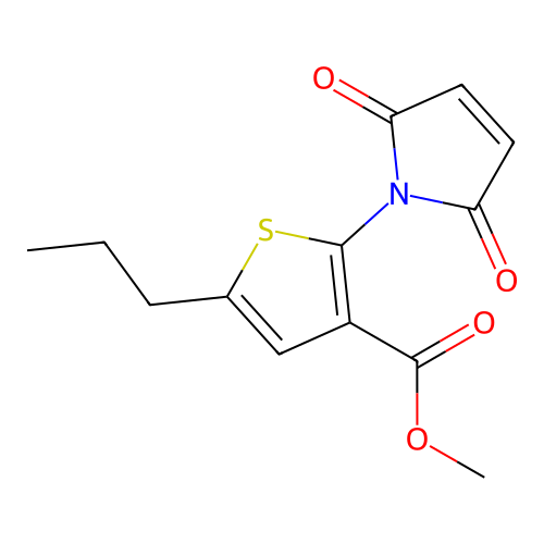 methyl 2-(2,5-dioxo-2,5-dihydro-1H-pyrrol-1-yl)-5-propylthiophene-3-carboxylate structure