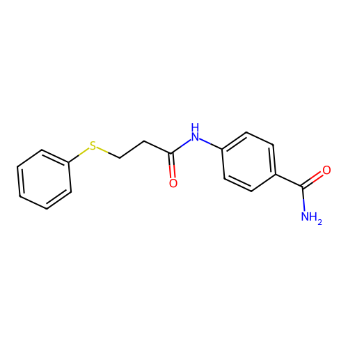 4-{[3-(Phenylsulfanyl)propanoyl]amino}benzamide structure