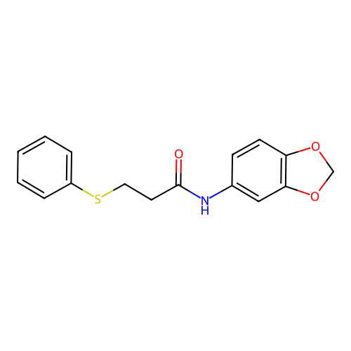 N-(1,3-benzodioxol-5-yl)-3-(phenylsulfanyl)propanamide structure