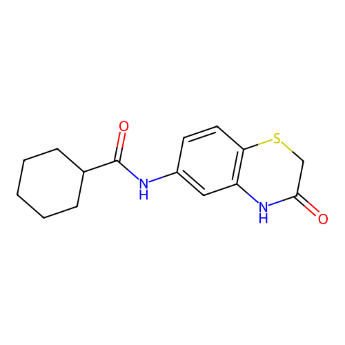 N-(3-oxo-3,4-dihydro-2H-1,4-benzothiazin-6-yl)cyclohexanecarboxamide structure