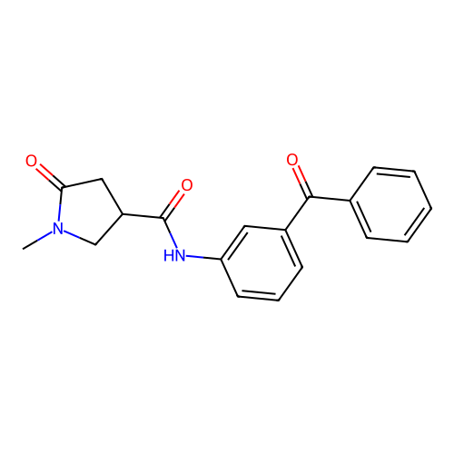 N-(3-benzoylphenyl)-1-methyl-5-oxopyrrolidine-3-carboxamide structure
