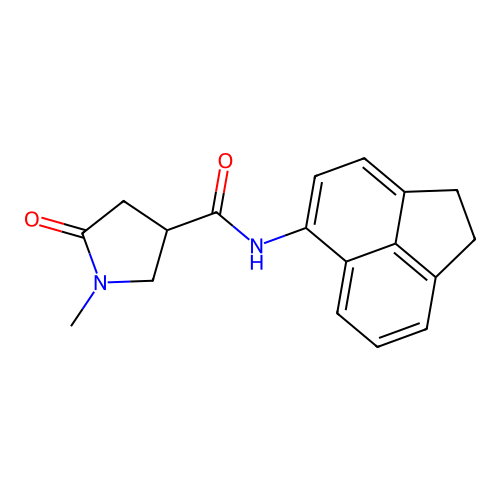 N-(1,2-dihydroacenaphthylen-5-yl)-1-methyl-5-oxopyrrolidine-3-carboxamide structure