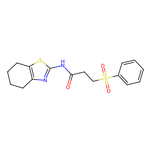 3-(benzenesulfonyl)-N-(4,5,6,7-tetrahydro-1,3-benzothiazol-2-yl)propanamide structure