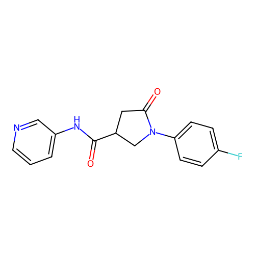 1-(4-fluorophenyl)-5-oxo-N-(pyridin-3-yl)pyrrolidine-3-carboxamide structure