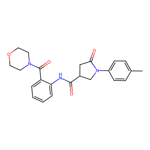 1-(4-methylphenyl)-N-[2-(morpholine-4-carbonyl)phenyl]-5-oxopyrrolidine-3-carboxamide structure